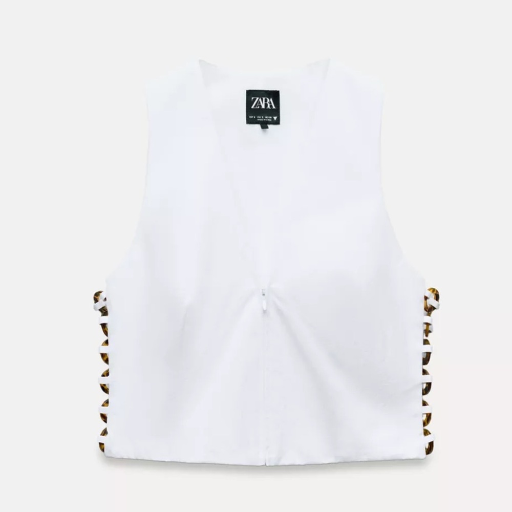 NEW WITH TAGS- Zara TORTOISESHELL EFFECT VEST TOP